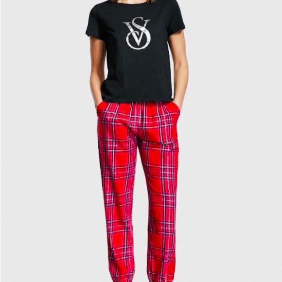Victoria's Secret Other - Victoria's Secret Flannel Jogger Tee-jama